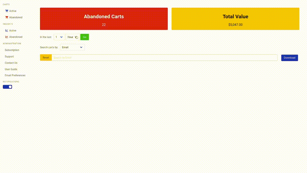 Monitor Abandoned Carts in BigCommerce Store
